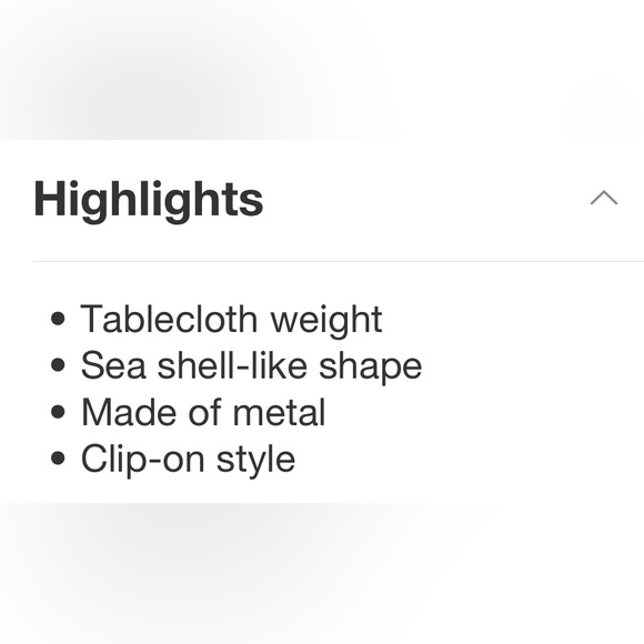 NWT Coastal Metal Shell Tablecloth Weights by Threshold (2 sets) - Picture 5 of 10